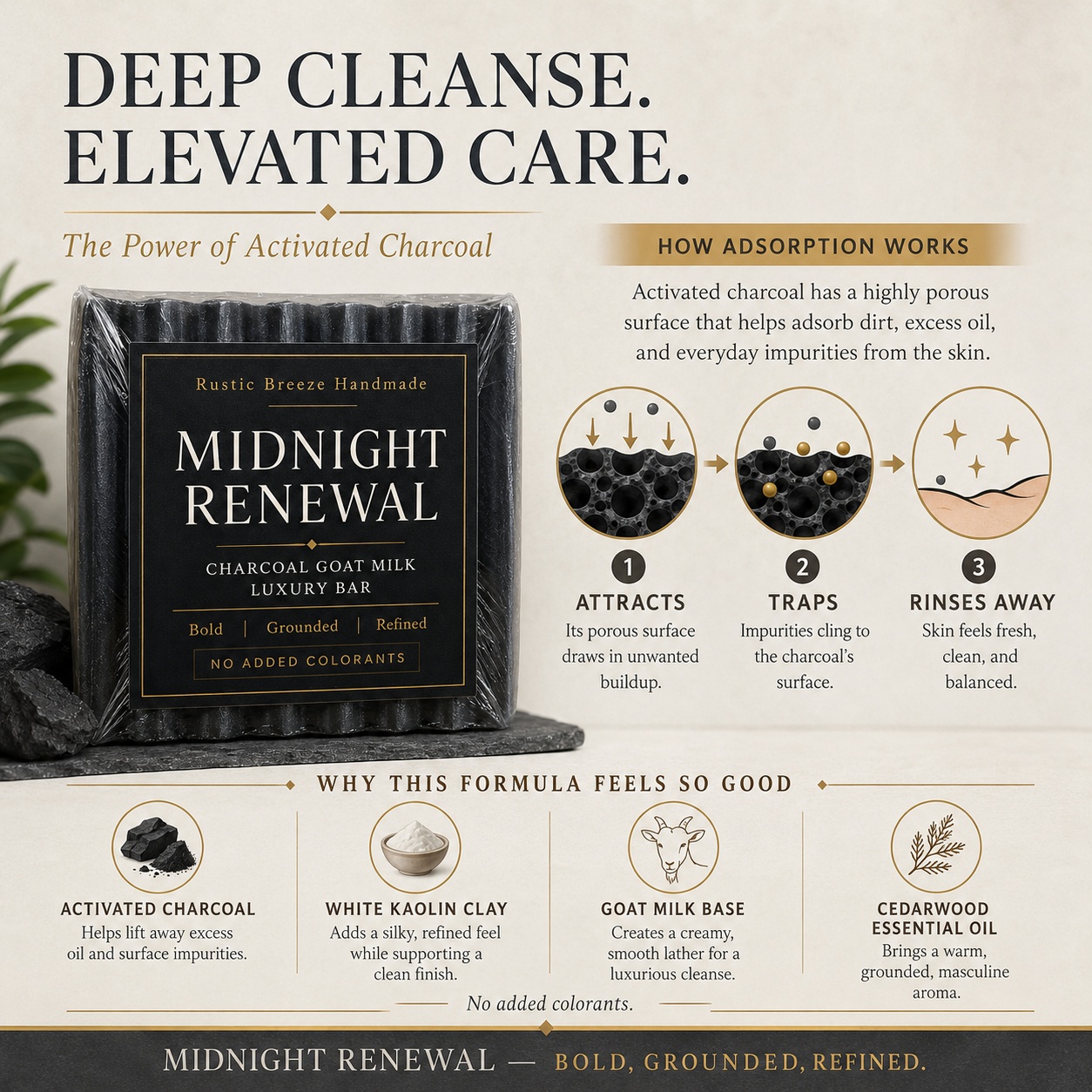 Midnight Renewal – Charcoal Goat Milk Luxury Bar