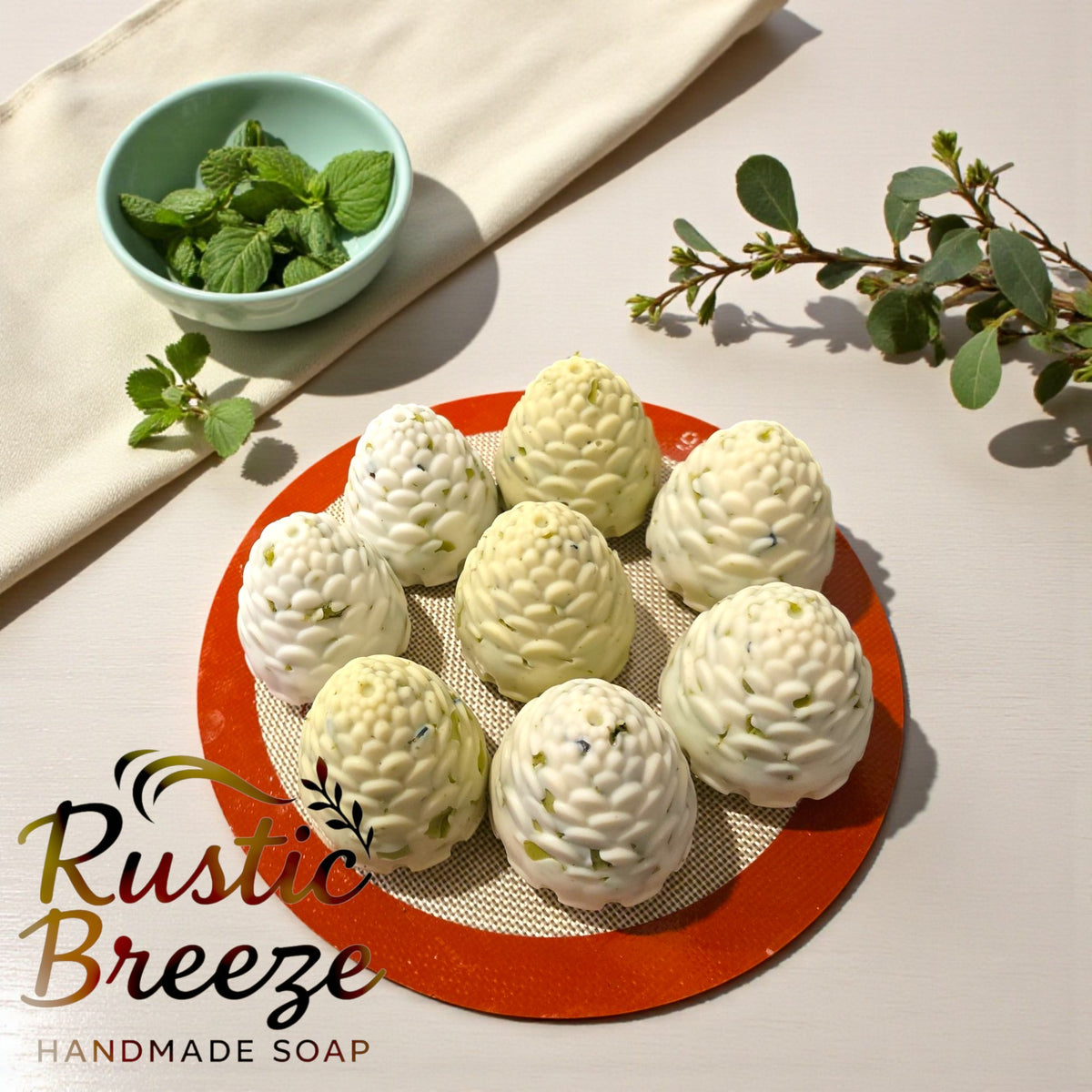 Rustic Breeze handmade soap with mint, LadyCare Glow – Botanical Bar Gentle • Calming • Nourishing