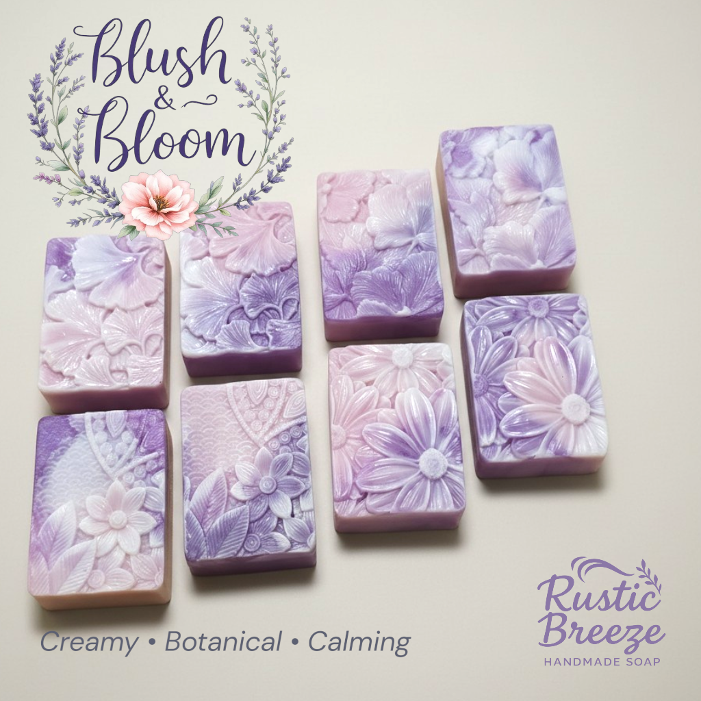 Blush & Bloom – Botanical Floral Soap, Goat Milk & Jojoba, Aromatherapy
