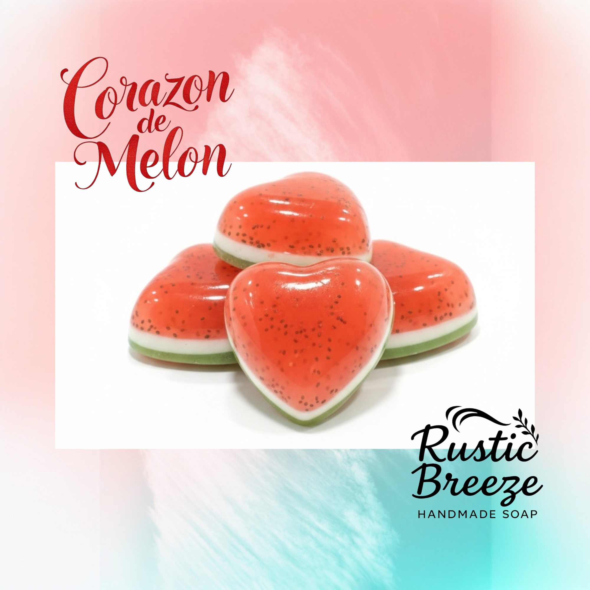 🍉 Corazón de Melón – Sweet Studio Hearts (Pack of 2)