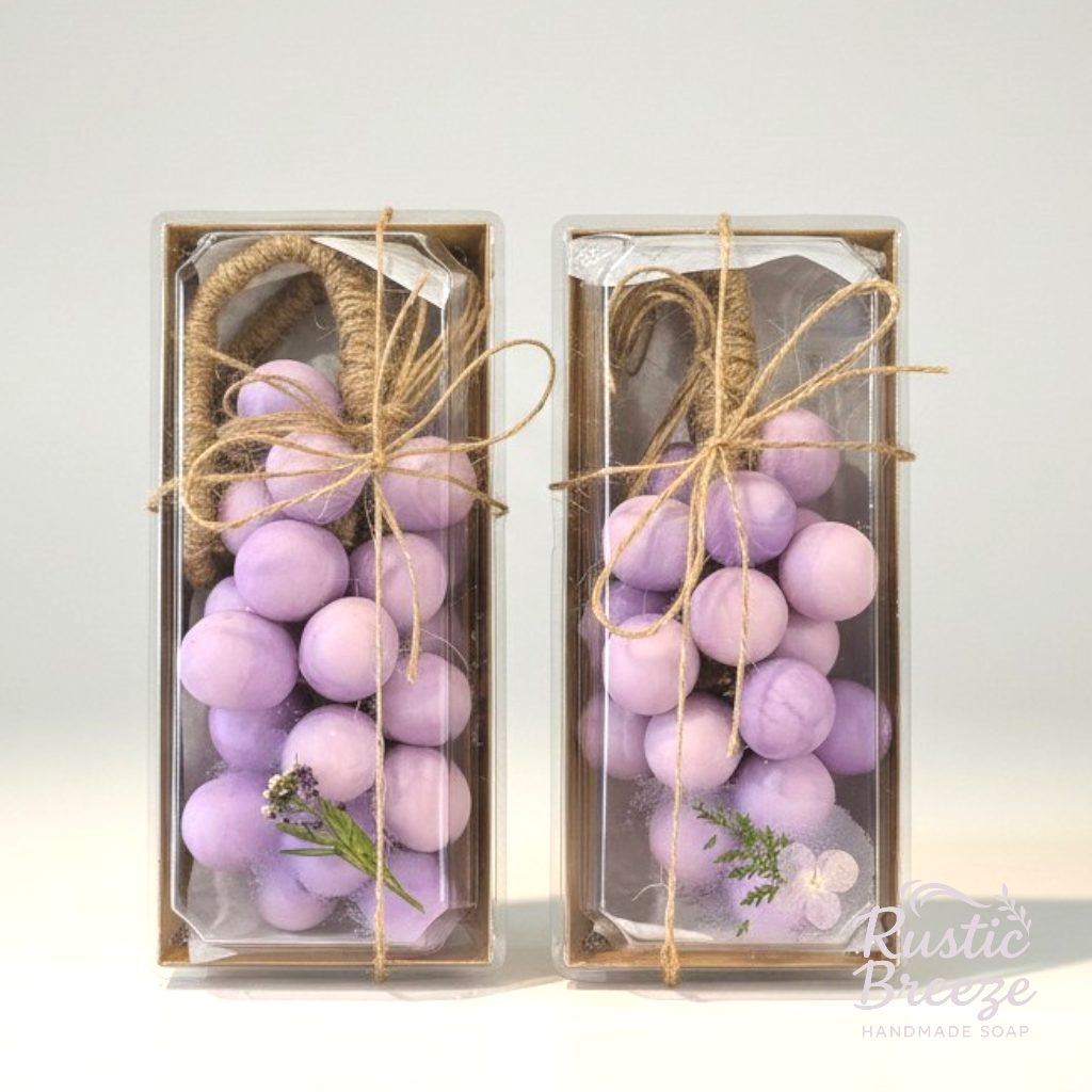 Blushing Lavender – Grape Cluster Soap, Farmhouse Kitchen Decor, Goat Milk Soap