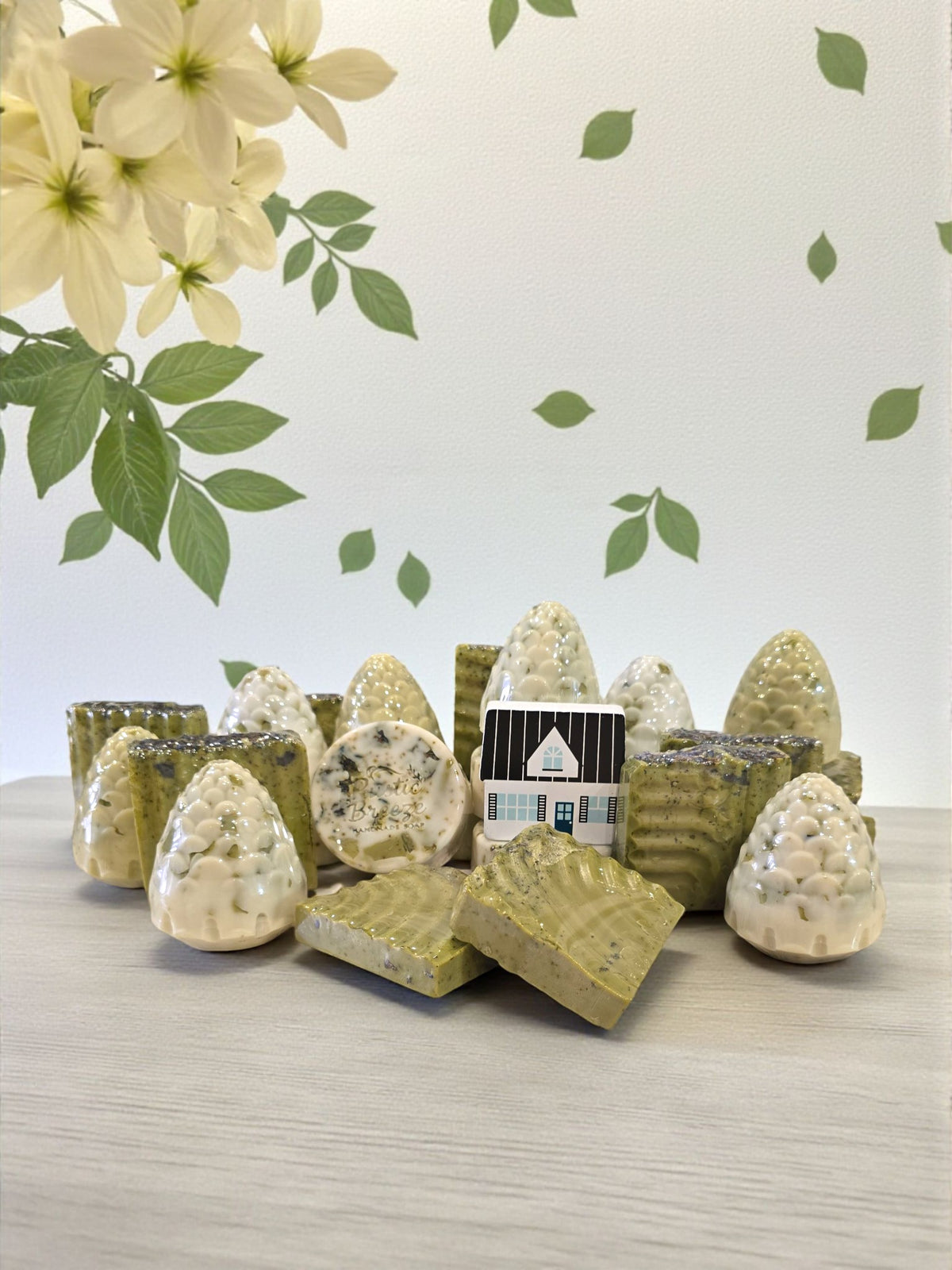 Collection of various soaps with LadyCare Glow – Botanical Bar Gentle • Calming • Nourishing.