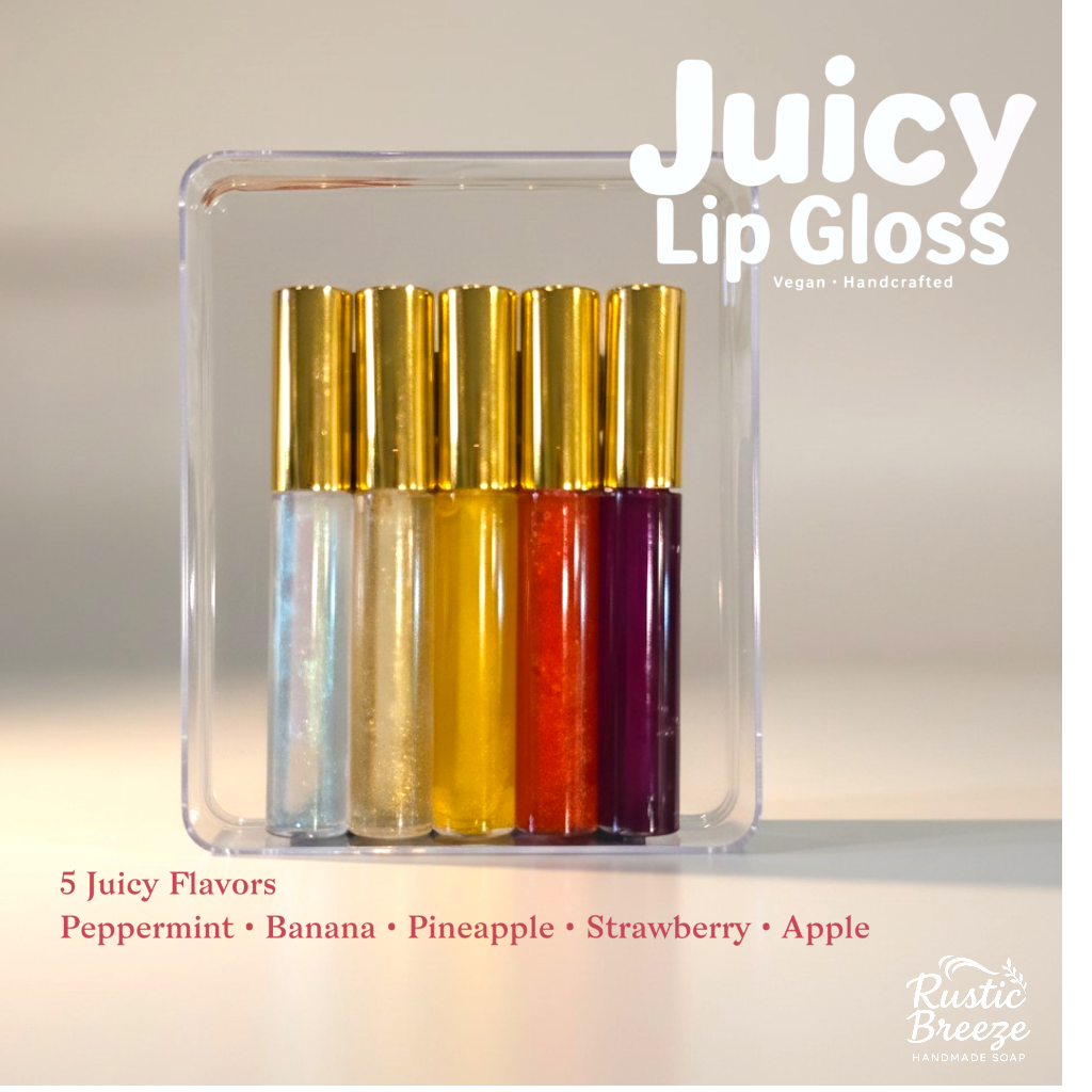 Juicy Lip Gloss – Vegan Fruity Shimmer Lip Gloss Collection, Handcrafted