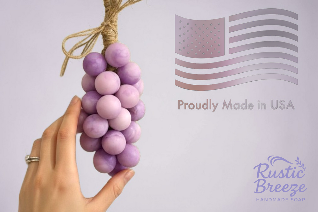 Blushing Lavender – Grape Cluster Soap, Farmhouse Kitchen Decor, Goat Milk Soap