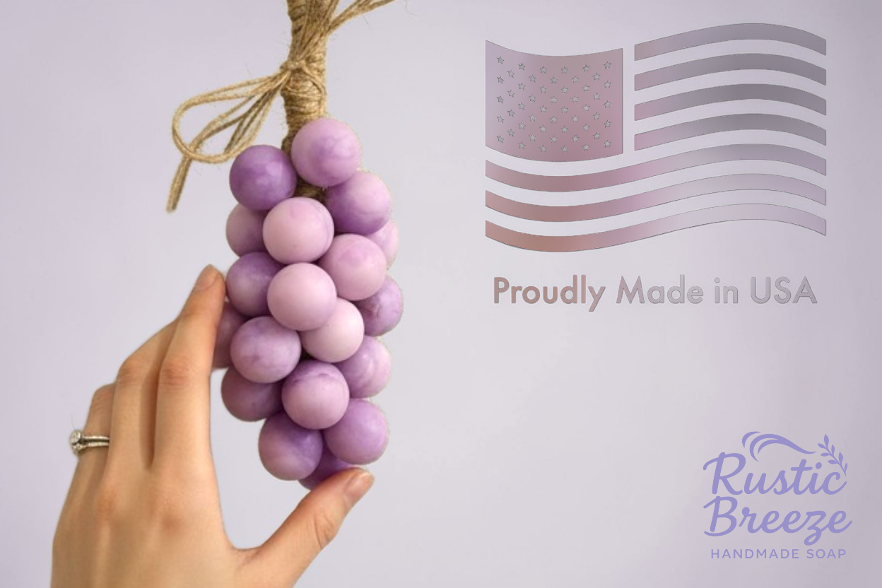 Blushing Lavender – Grape Cluster Soap, Farmhouse Kitchen Decor, Goat Milk Soap