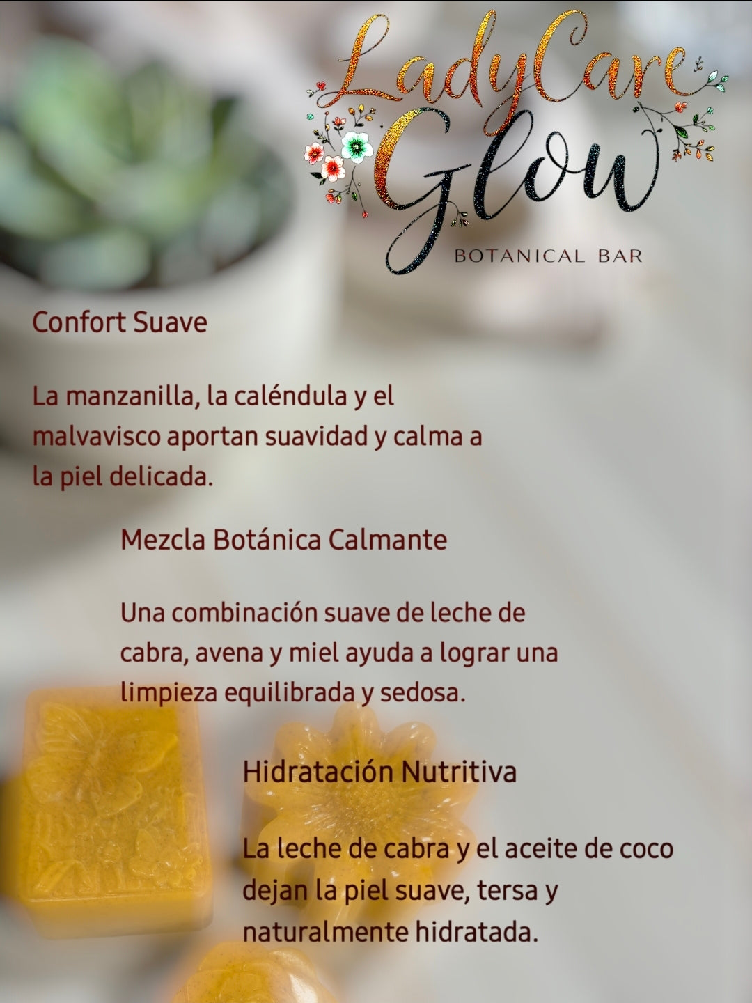 LadyCare Glow – Botanical Bar
Gentle • Calming • Nourishing