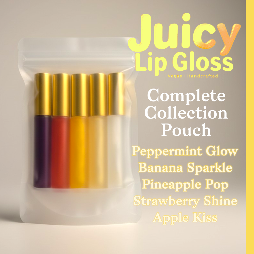 Juicy Lip Gloss – Vegan Fruity Shimmer Lip Gloss Collection, Handcrafted