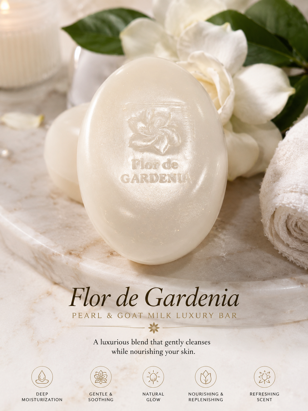 Flor de Gardenia – Pearl & Goat Milk Luxury Bar