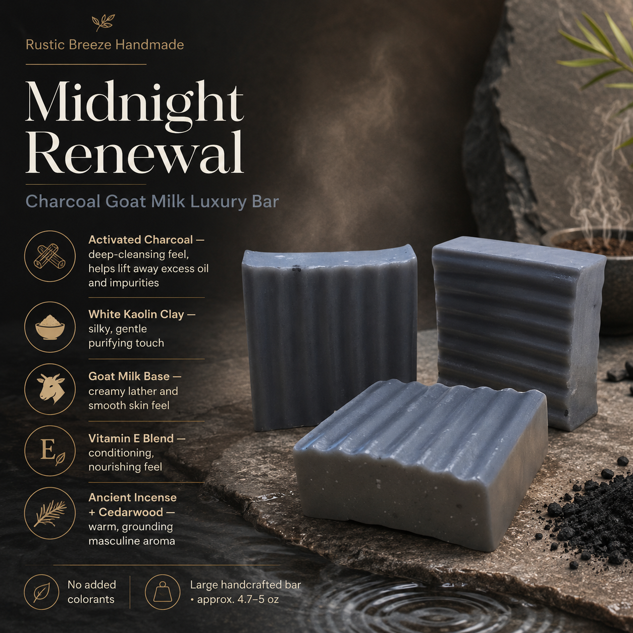 Midnight Renewal – Charcoal Goat Milk Luxury Bar