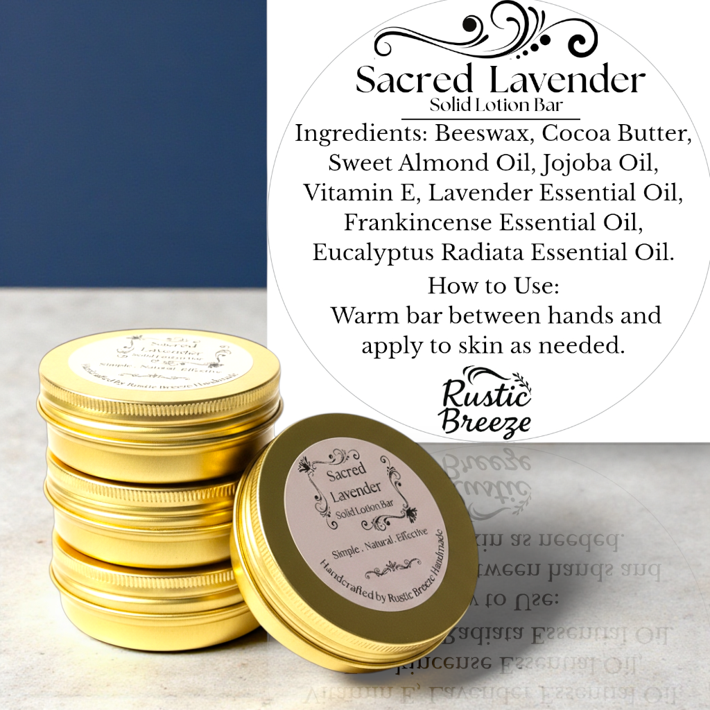Sacred Lavender Lotion Bar | Handmade Solid Moisturizer