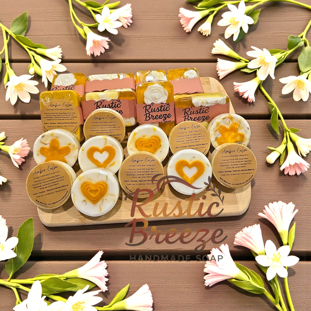 Rustic Breeze handmade soaps with flowers LadyCare Glow – Botanical Bar Gentle • Calming • Nourishing