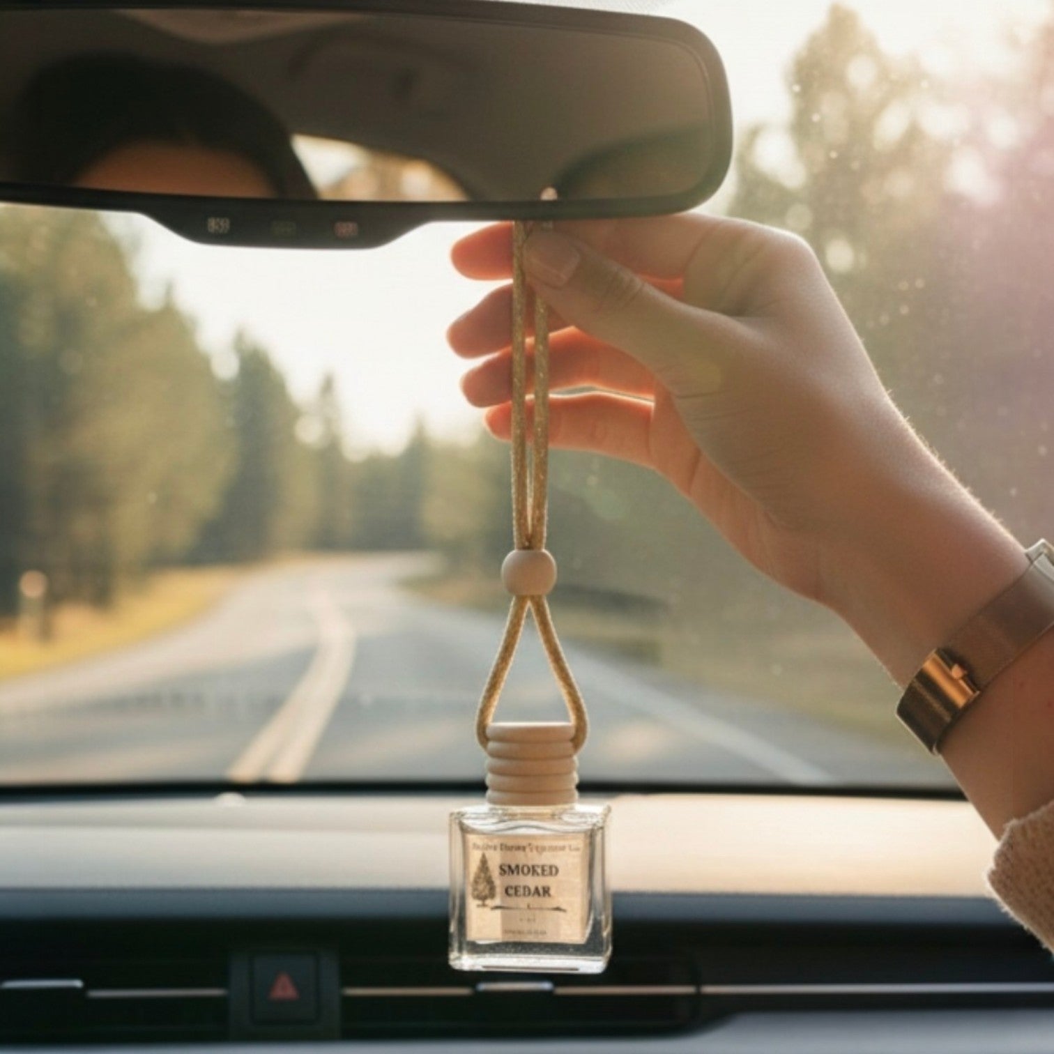 Smoked Cedar Car Diffuser 10 ml | Hanging Cedarwood Car Freshener | Handcrafted