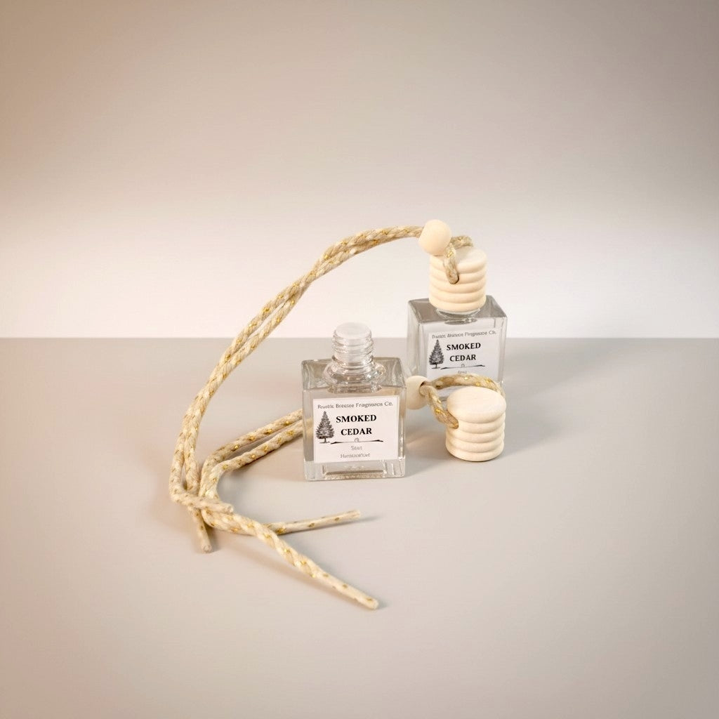 Smoked Cedar Car Diffuser 10 ml | Hanging Cedarwood Car Freshener | Handcrafted