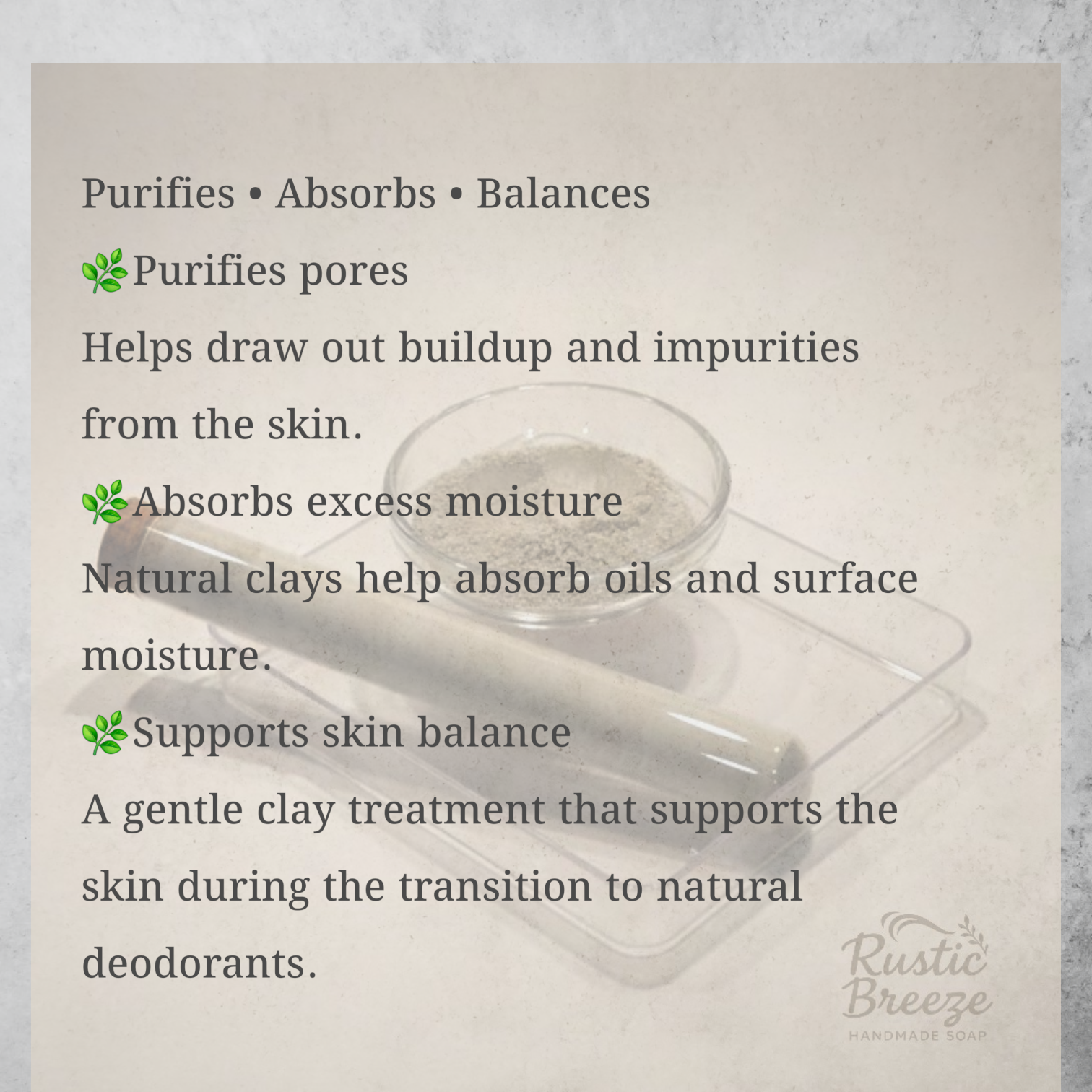 Botanical Underarm Reset Clay Treatment – Bentonite & Kaolin Purifying Mask for