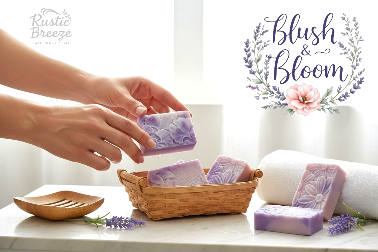 Blush & Bloom – Botanical Floral Soap, Goat Milk & Jojoba, Aromatherapy
