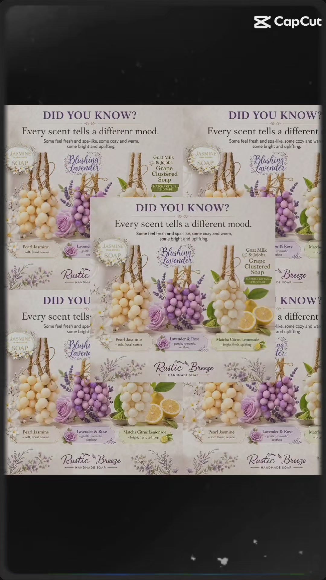 Jasmine Pearl Grape Cluster Soap, Goat Milk Jojoba Hanging Soap