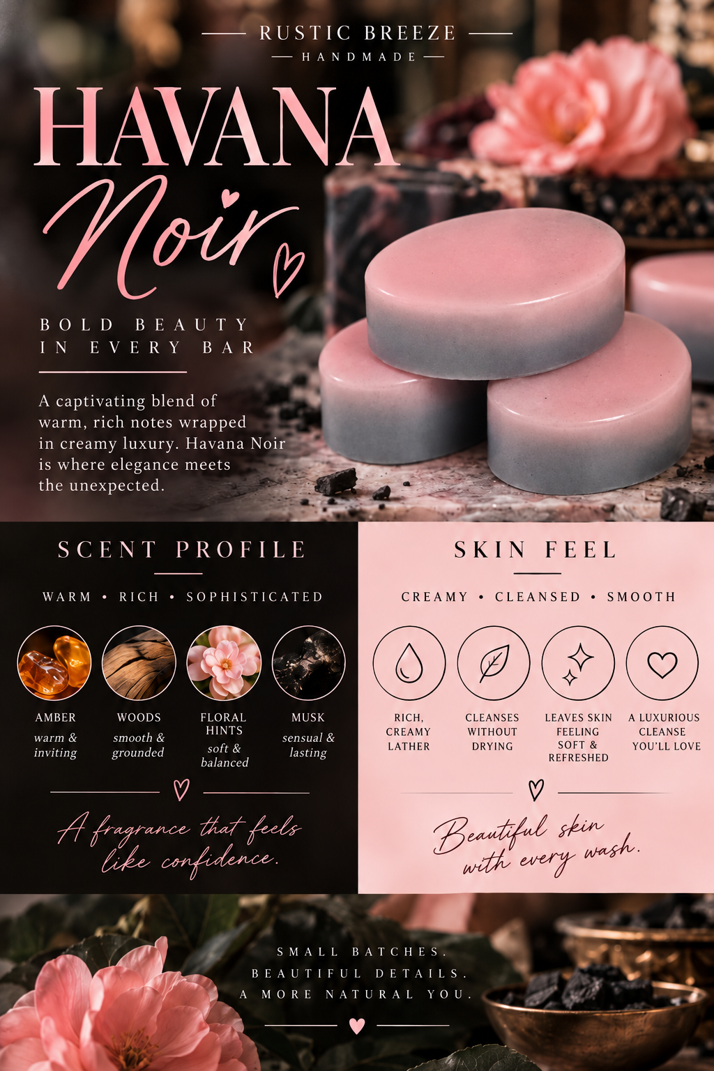 Havana Noir – Goat Milk + Activated Charcoal Soap