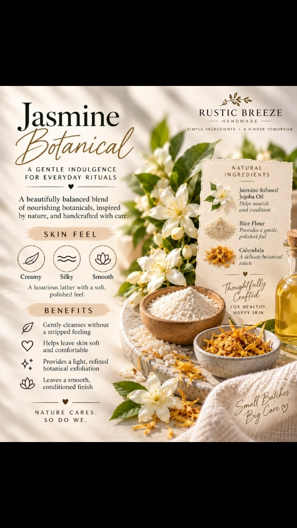 Jasmine Botanical Goat Milk Soap | Rustic Breeze Handmade