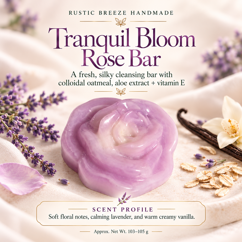 Tranquil Bloom Rose Bar | Goat Milk, Jojoba, Colloidal Oatmeal, Aloe + Vitamin E