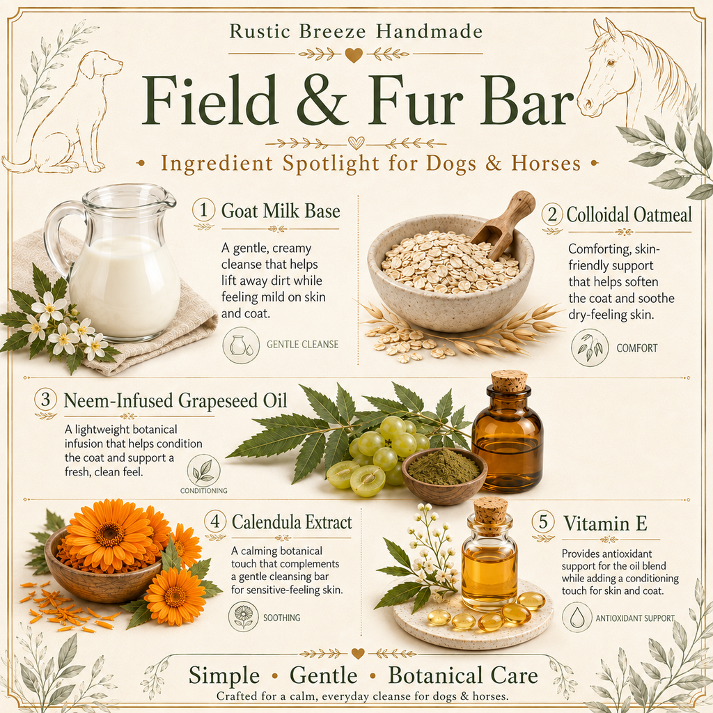Field & Fur Neem + Oat Dog & Horse Grooming Bar Set