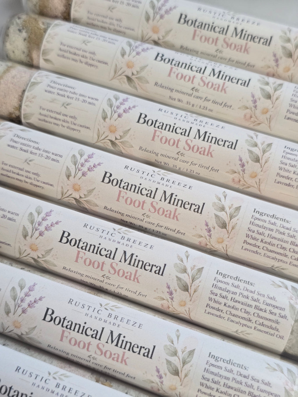 Botanical Mineral Foot Soak | 35g Single-Use Spa Soak