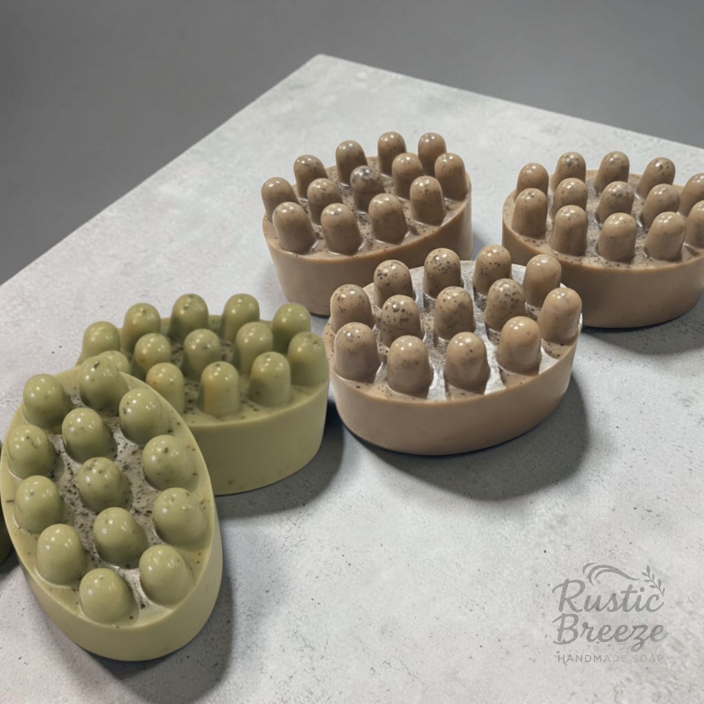 Handmade Coffee & Matcha Goat Milk Soap - Men's Soap Collection Massage Bars